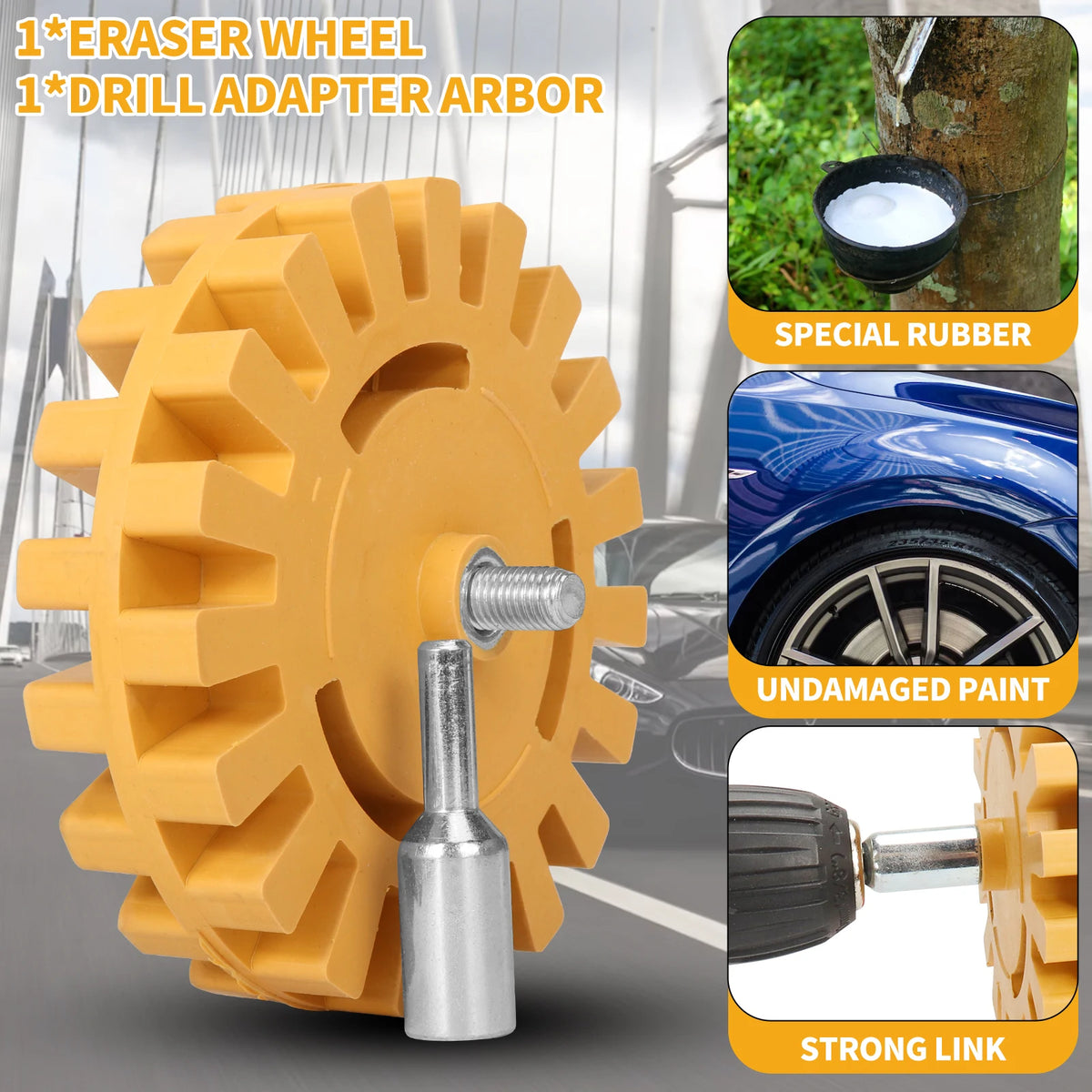 SIFANG Car Eraser Wheel – Adhesive & Decal Removal Tool