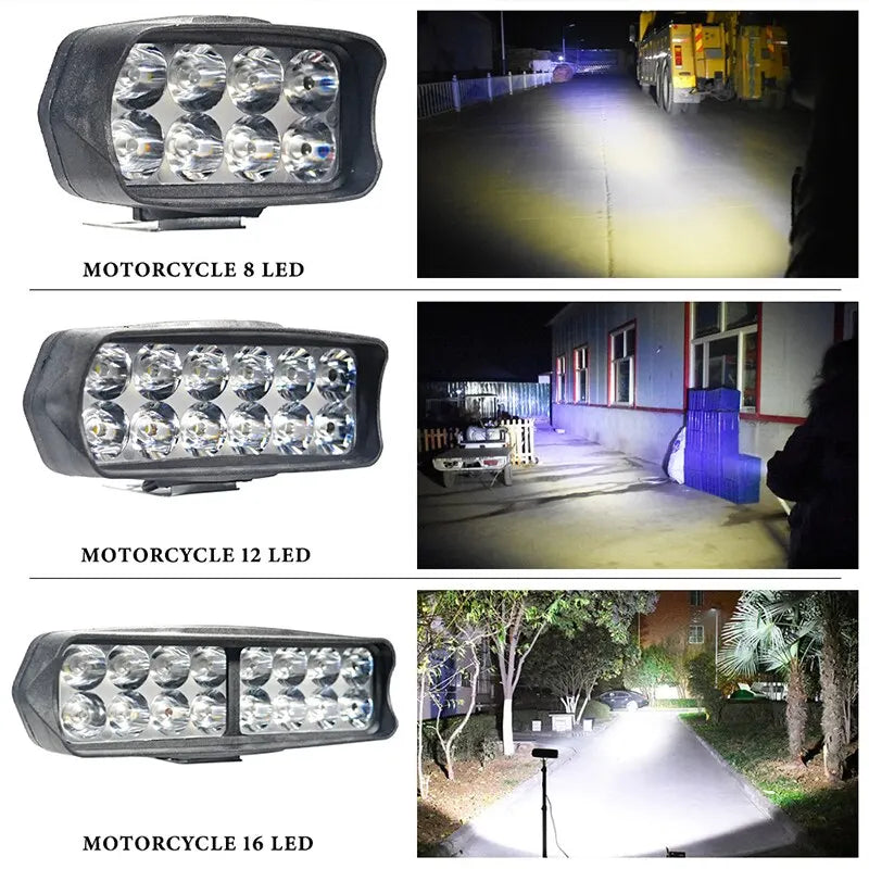 Motorcycle LED Headlight - Waterproof Auxiliary Driving Spotlight
