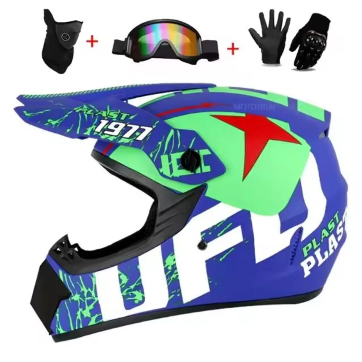 Youth Motorcycle Helmet - Off-Road Dirt Bike ATV DOT Certified