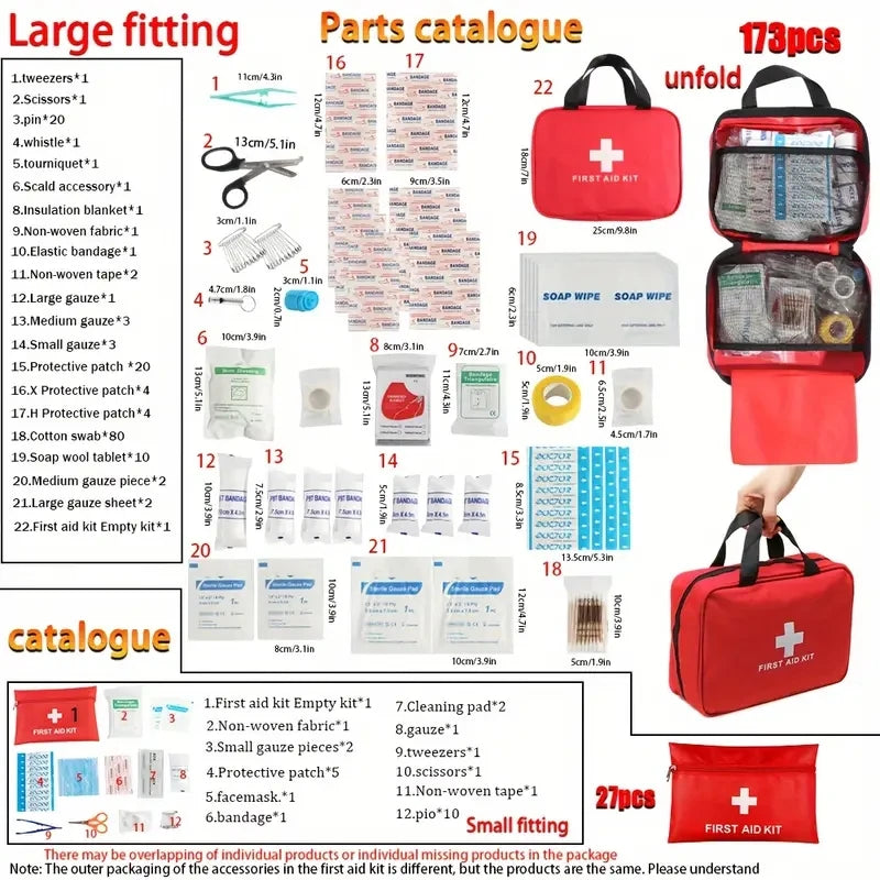 Car Portable First Aid Kit - Emergency Health & Safety Bag