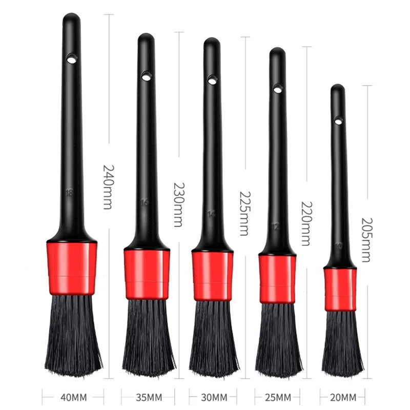Car Cleaning Brush Kit - Interior Detailing & Wheel Rim Brush Set